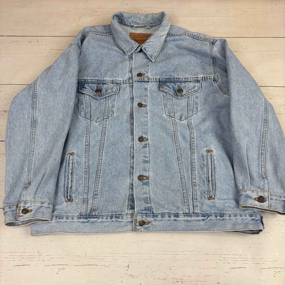 Levi's Denim Bomber Jacket Vintage Mens 2XL Blue Made In USA 70507-4834